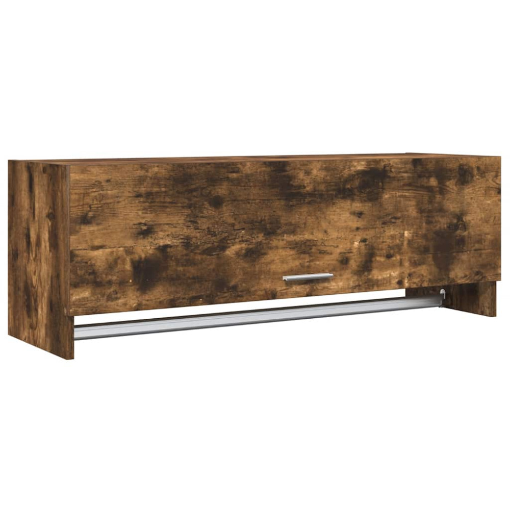 Produktbild för Klädhängare rökfärgad ek 100x32,5x35 cm konstruerat trä