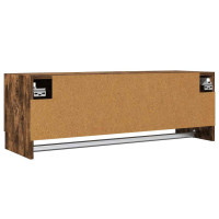 Produktbild för Klädhängare rökfärgad ek 100x32,5x35 cm konstruerat trä