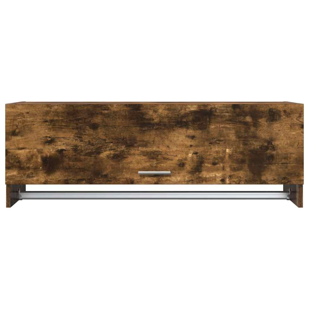 Produktbild för Klädhängare rökfärgad ek 100x32,5x35 cm konstruerat trä