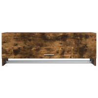 Produktbild för Klädhängare rökfärgad ek 100x32,5x35 cm konstruerat trä