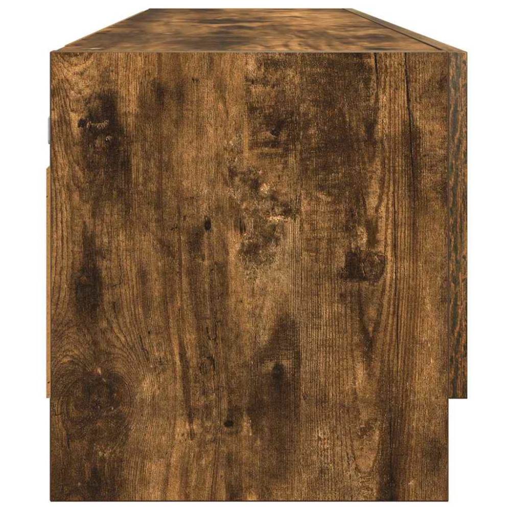 Produktbild för Klädhängare rökfärgad ek 100x32,5x35 cm konstruerat trä