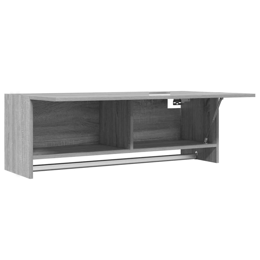 Produktbild för Klädhängare grå sonoma 100x32,5x35 cm konstruerat trä