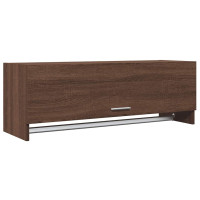 Produktbild för Klädhängare brun ek 100x32,5x35 cm konstruerat trä