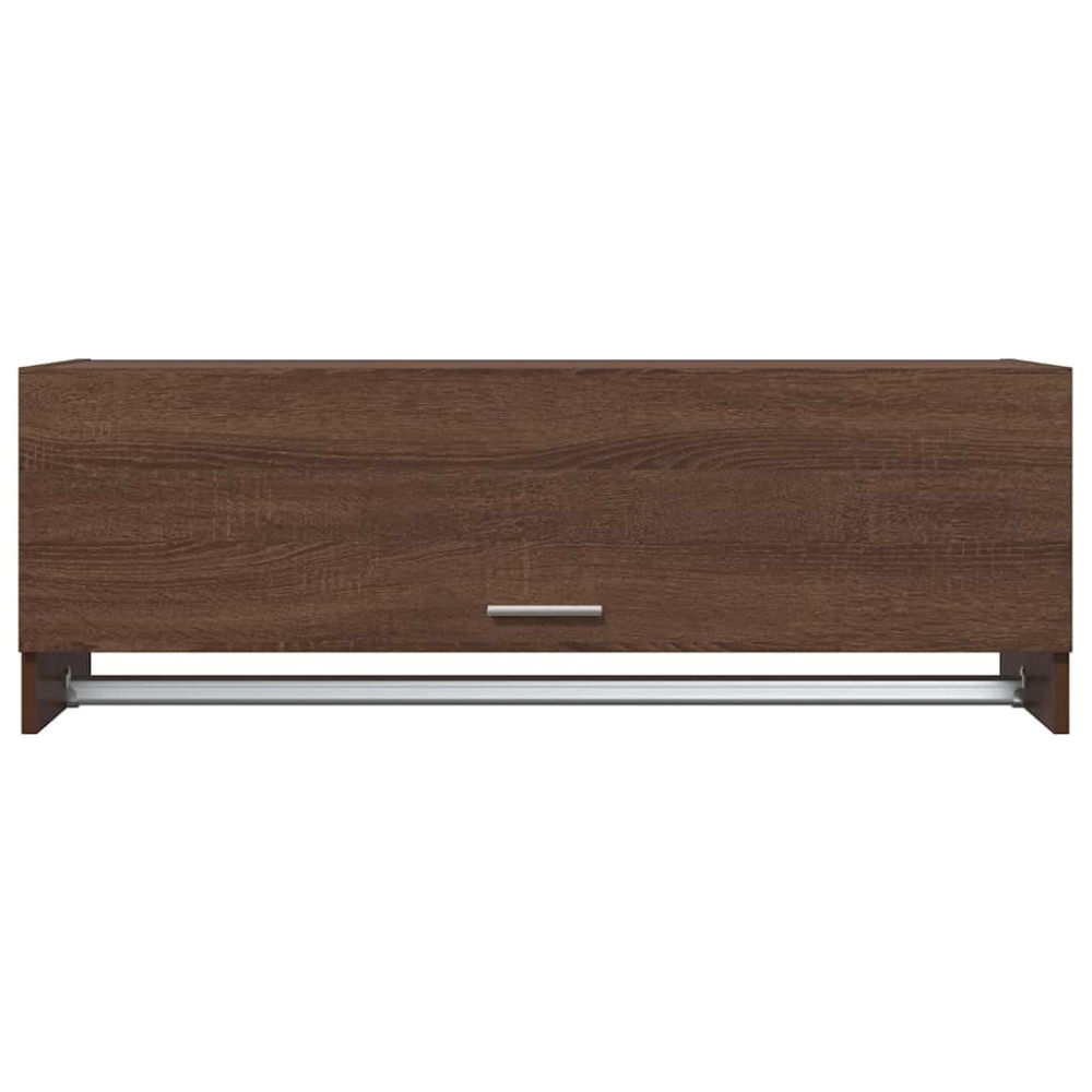 Produktbild för Klädhängare brun ek 100x32,5x35 cm konstruerat trä