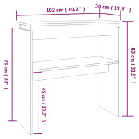Produktbild för Avlastningsbord rökfärgad ek 102x30x80 cm konstruerat trä