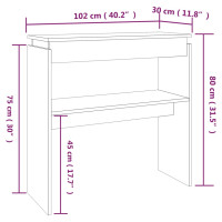 Produktbild för Avlastningsbord brun ek 102x30x80 cm konstruerat trä