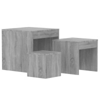 Produktbild för Satsbord 3 st grå sonoma konstruerat trä