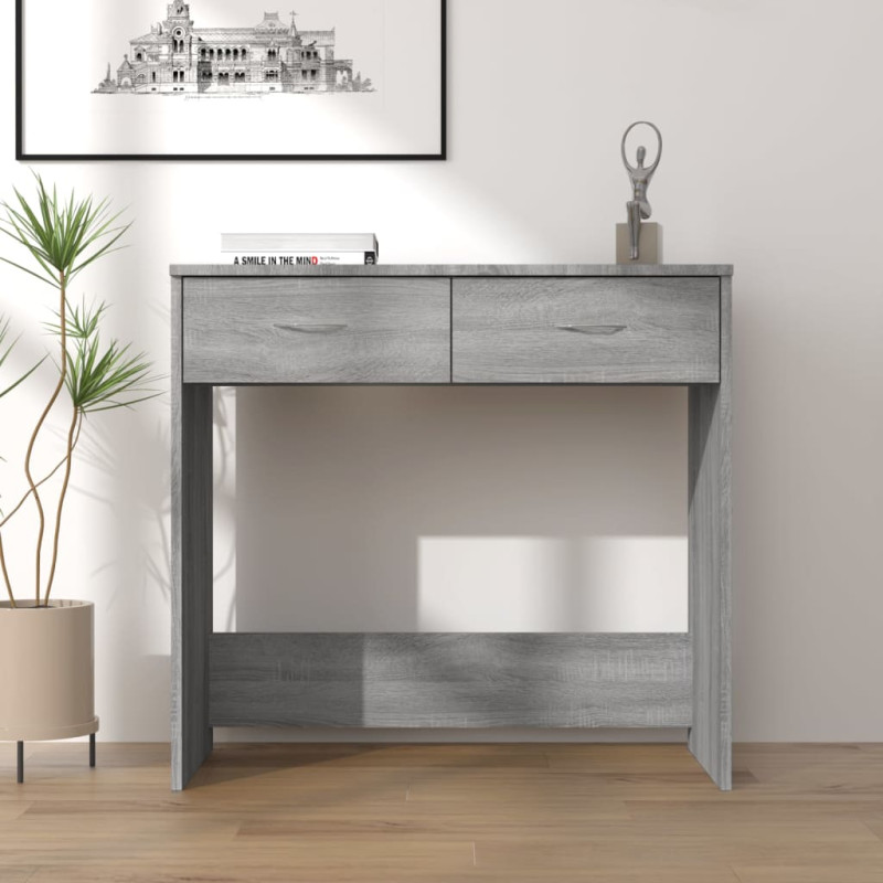Produktbild för Skrivbord grå sonoma 80x40x75 cm konstruerat trä