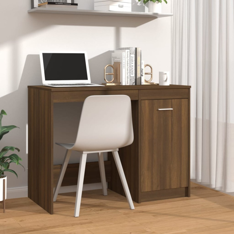 Produktbild för Skrivbord brun ek 100x50x76 cm konstruerat trä