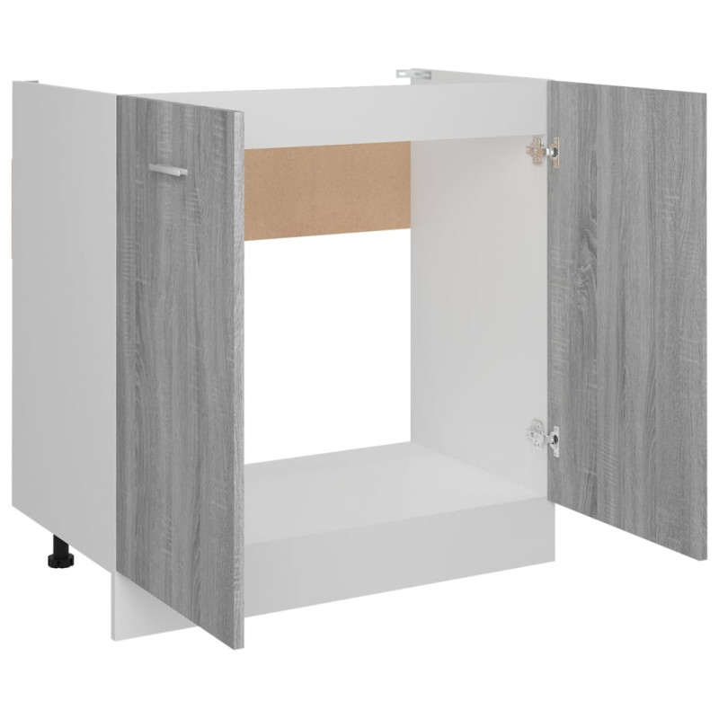 Produktbild för Underskåp för diskho grå sonoma 80x46x81,5 cm konstruerat trä