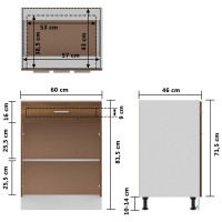 Miniatyr av produktbild för Underskåp brun ek 60x46x81,5 cm konstruerat trä