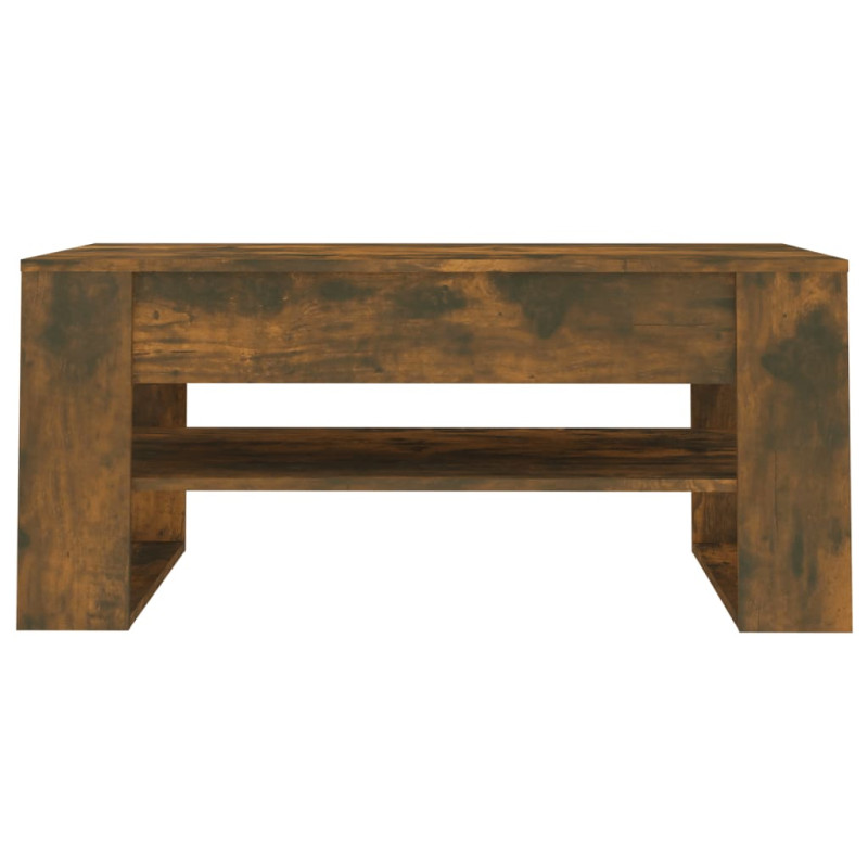Produktbild för Soffbord rökfärgad ek 102x55x45 cm konstruerat trä