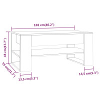 Miniatyr av produktbild för Soffbord rökfärgad ek 102x55x45 cm konstruerat trä