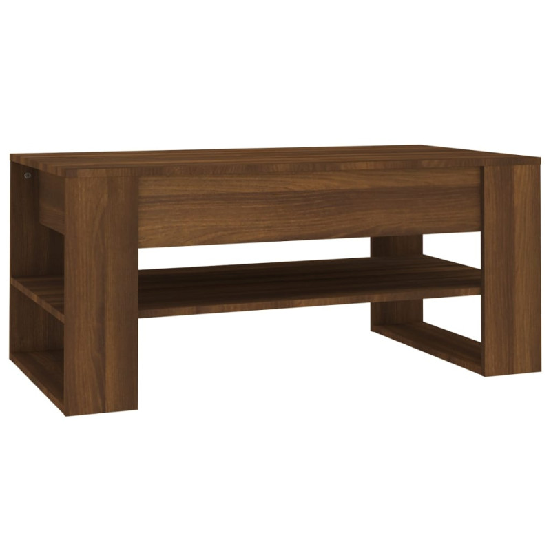 Produktbild för Soffbord brun ek 102x55x45 cm konstruerat trä