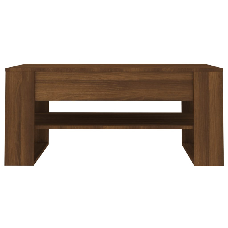 Produktbild för Soffbord brun ek 102x55x45 cm konstruerat trä