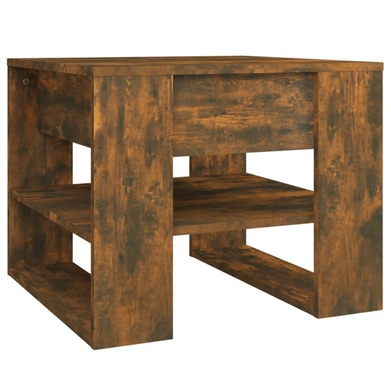 Produktbild för Soffbord rökfärgad ek 55,5x55x45 cm konstruerat trä