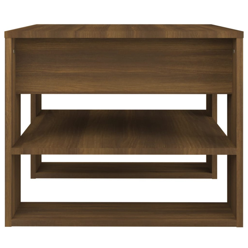 Produktbild för Soffbord brun ek 55,5x55x45 cm konstruerat trä