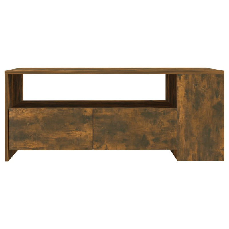Produktbild för Soffbord rökfärgad ek 102x55x42 cm konstruerat trä