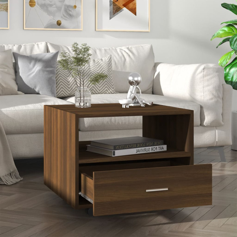 Produktbild för Soffbord brun ek 55x55x40 cm konstruerat trä