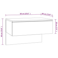 Miniatyr av produktbild för Väggmonterade sängbord 2 st rökfärgad ek