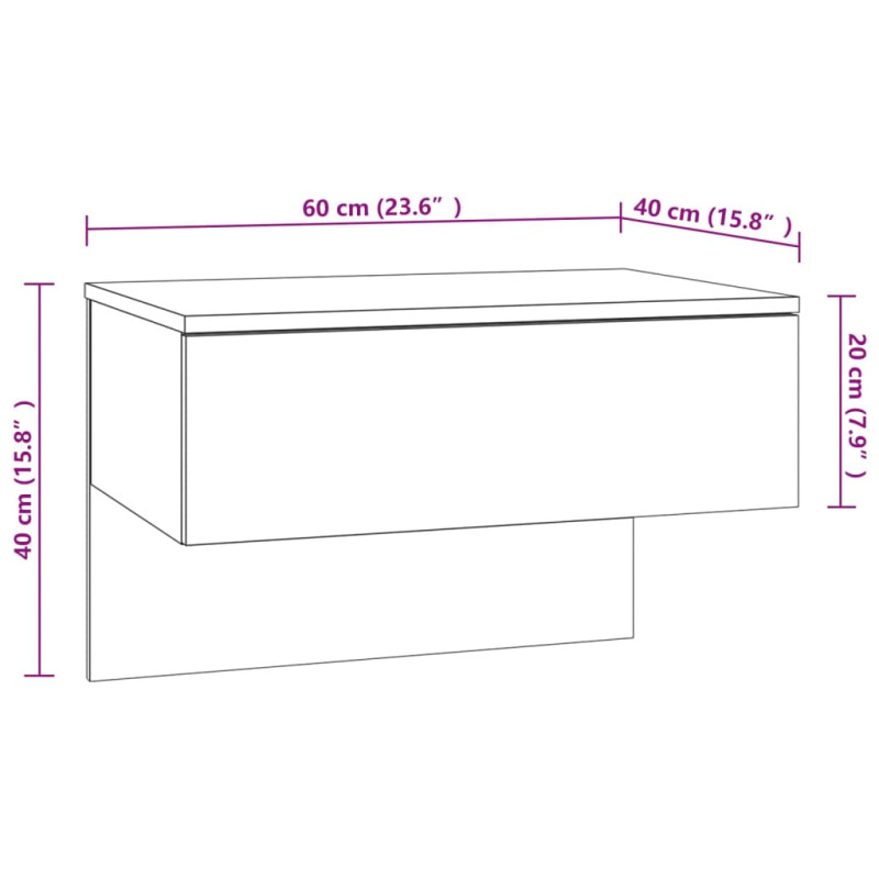 Produktbild för Väggmonterade sängbord 2 st rökfärgad ek