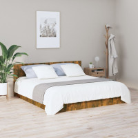 Produktbild för Sänggavel rökfärgad ek 200x1,5x80 cm konstruerat trä