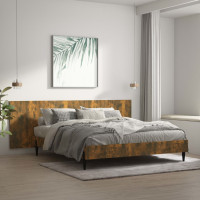 Produktbild för Vägghängd sänggavel rökfärgad ek 240x1,5x80 cm konstruerat trä