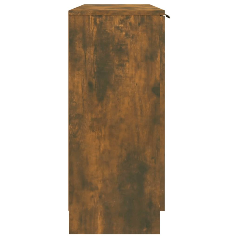 Produktbild för Skänk rökfärgad ek 90,5x30x70 cm konstruerat trä