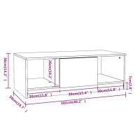 Produktbild för Soffbord rökfärgad ek 102x50x36 cm konstruerat trä