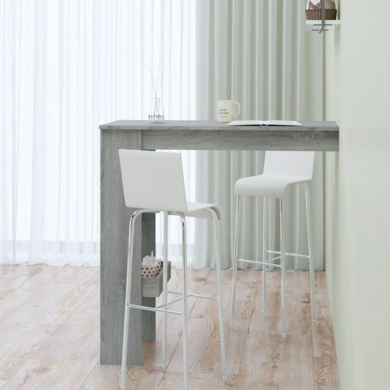 Produktbild för Barbord väggmonterat grå sonoma 102x45x103,5 cm konstruerat trä