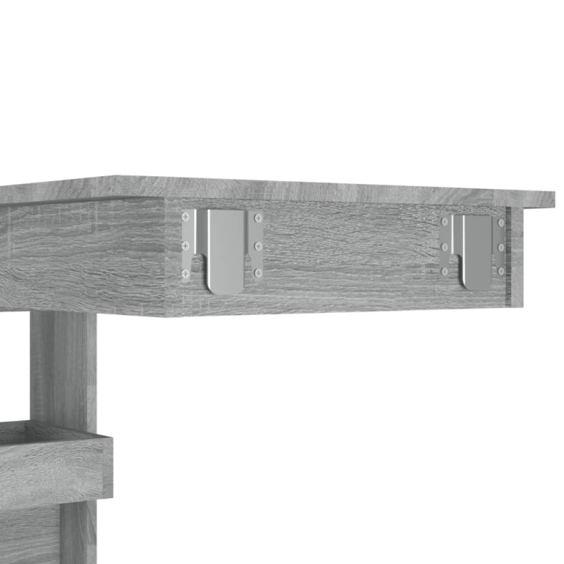 Produktbild för Barbord väggmonterat grå sonoma 102x45x103,5 cm konstruerat trä