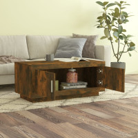 Produktbild för Soffbord rökfärgad ek 102x50x45 cm konstruerat trä