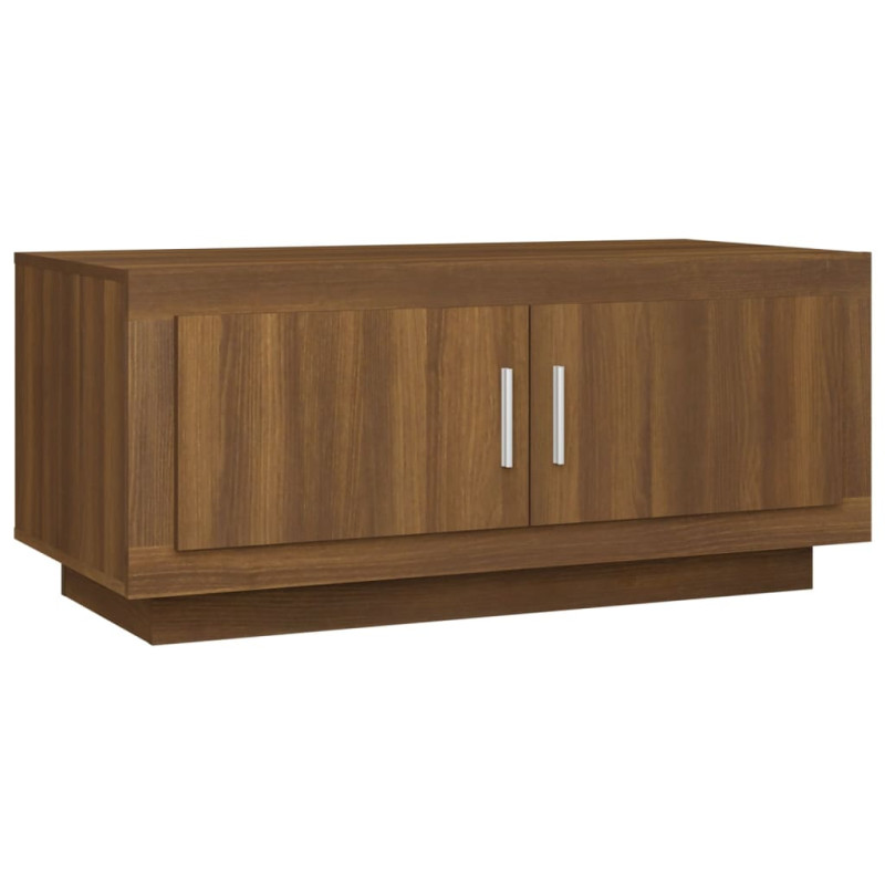 Produktbild för Soffbord brun ek 102x50x45 cm konstruerat trä