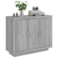 Produktbild för Skänk grå sonoma 92x35x75 cm konstruerat trä