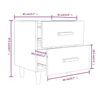 Produktbild för Sängbord rökfärgad ek 40x35x47,5 cm