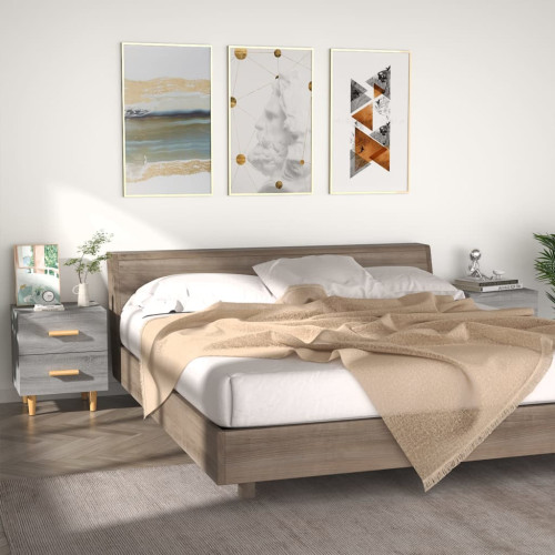 vidaXL Sängbord 2 st grå sonoma 40x35x47,5 cm