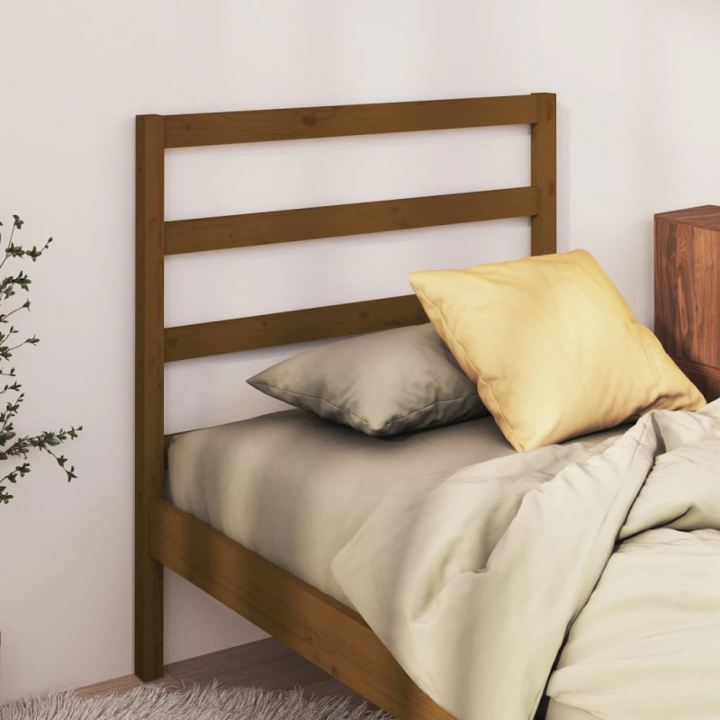 Produktbild för Sänggavel honungsbrun 81x4x100 cm massiv furu