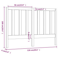 Produktbild för Sänggavel 126x4x100 cm massiv furu