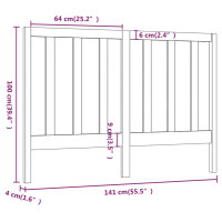 Produktbild för Sänggavel 141x4x100 cm massiv furu