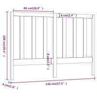 Produktbild för Sänggavel 146x4x100 cm massiv furu