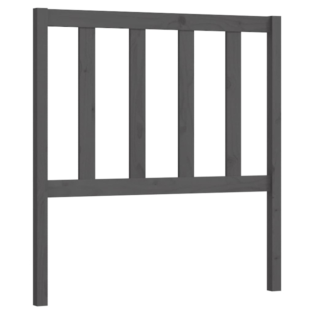 Produktbild för Sänggavel grå 96x4x100 cm massiv furu