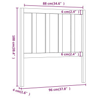 Produktbild för Sänggavel grå 96x4x100 cm massiv furu