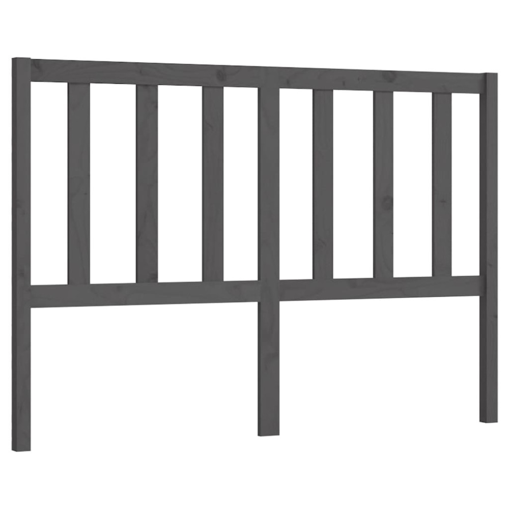 Produktbild för Sänggavel grå 141x4x100 cm massiv furu