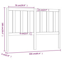 Produktbild för Sänggavel grå 166x4x100 cm massiv furu