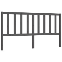 Produktbild för Sänggavel grå 186x4x100 cm massiv furu
