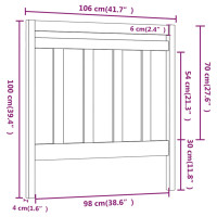 Produktbild för Sänggavel honungsbrun 106x4x100 cm massiv furu