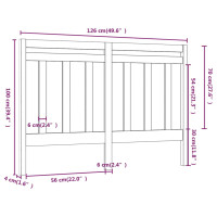 Produktbild för Sänggavel honungsbrun 126x4x100 cm massiv furu