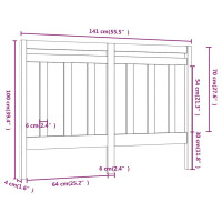 Produktbild för Sänggavel honungsbrun 141x4x100 cm massiv furu