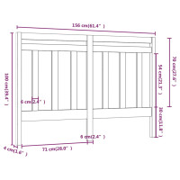 Produktbild för Sänggavel honungsbrun 156x4x100 cm massiv furu