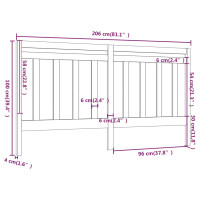 Produktbild för Sänggavel honungsbrun 206x4x100 cm massiv furu